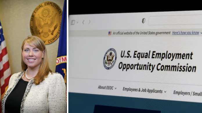 Appointed by President Donald J. Trump, Andrea Lucas is leading the EEOC with plans to reshape decades-old anti-discrimination policies. (Photos: EEOC.gov/ Adobe Stock)